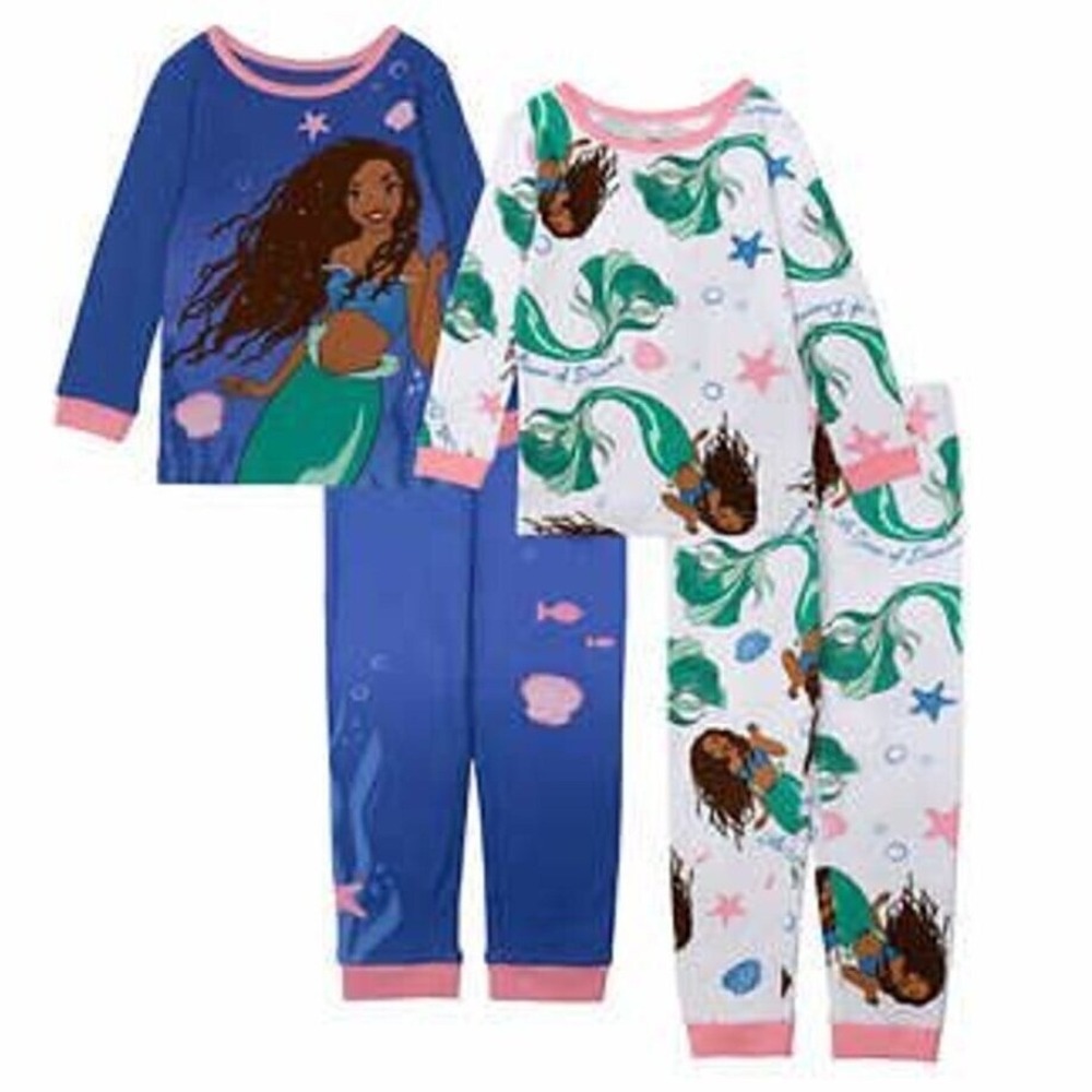 Disney Ariel Character Kids' 4-piece Cotton Pajama Set Size 4T New with Tags!‎